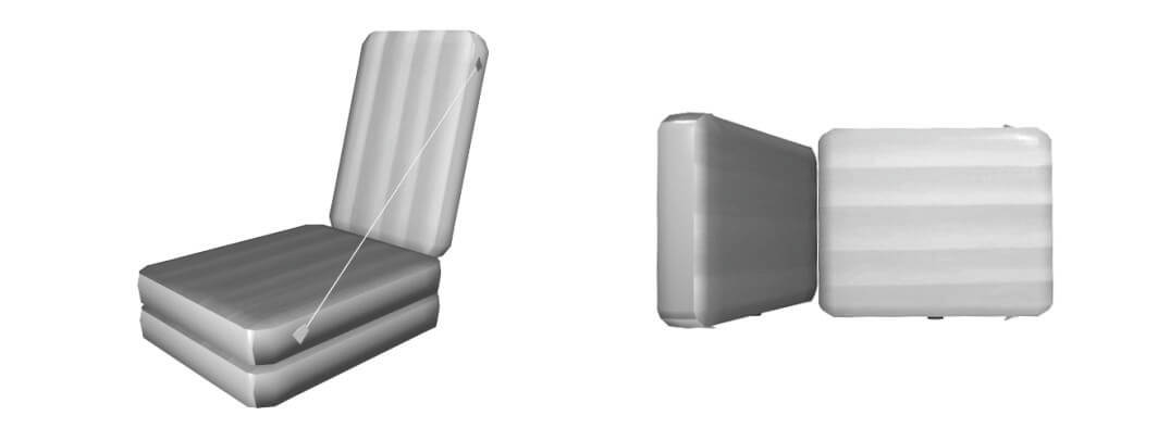 Сидіння подвійне надувне зі спинкою для човна Сидіння подвійне надувне зі спинкою